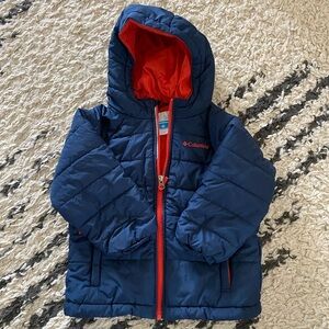 Columbia 4T toddler powder hooded jacket navy blue